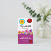 Friendly Ladybugs on Blume Sitter Visitenkarte (Stehend Vorderseite)