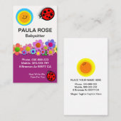 Friendly Ladybugs on Blume Sitter Visitenkarte (Vorne/Hinten)