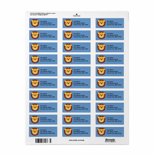 Friendly Lion Address Labels (Vorne)