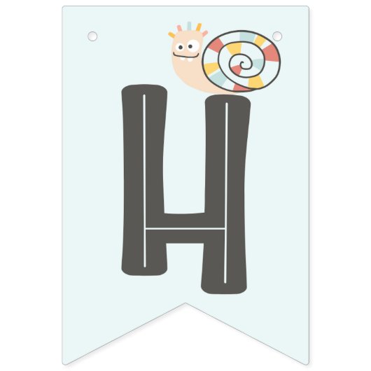 Friendly Little Monster Happy Birthday Banner (Zweite Fahne)