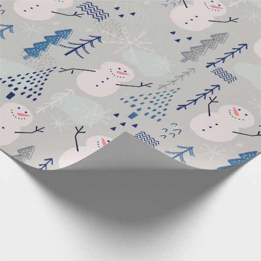 Friendly Little Snowman Geschenkpapier (Ecke)