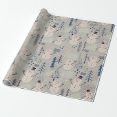 Friendly Little Snowman - grau Geschenkpapier (Ungerollt)