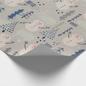 Friendly Little Snowman - grau Geschenkpapier (Ecke)
