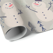 Friendly Little Snowman - gray Geschenkpapier (Rolleneckpunkt)
