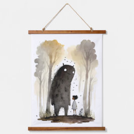 Friendly Monster Wandteppich Mit Holzrahmen