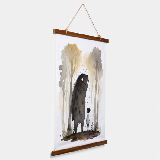 Friendly Monster Wandteppich Mit Holzrahmen (Gewinkelt)