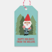 Friendly Mushroom Gnome Santa Trees Weihnachtself Geschenkanhänger (Vorderseite)