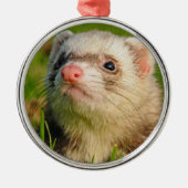 Friendly Pet Ferret Ornament Aus Metall (Vorne)