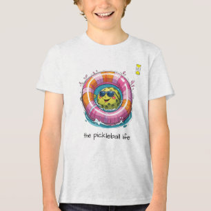 Friendly Pickleball-Herzen-Logo mit lustigem Chara Tri-Blend Shirt