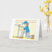 Friendly Plumber Cartoon Karte (Gelbe Blume)