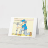 Friendly Plumber Cartoon Karte (Vorderseite)