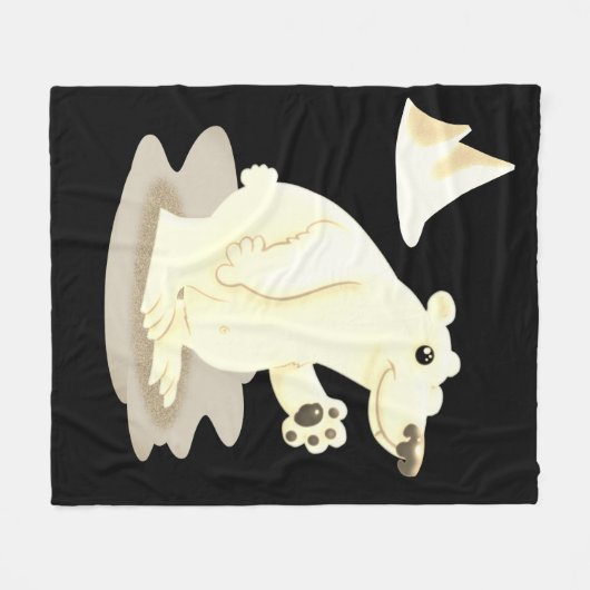 Friendly Polar Bear Fleece Blanket (Vorderseite (Horizontal))