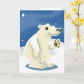 Friendly Polar Bear Karte (Gelbe Blume)
