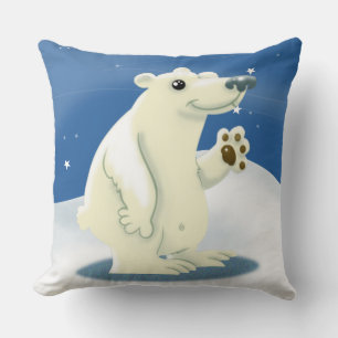 Friendly Polar Bear Throw Kissen