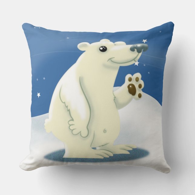 Friendly Polar Bear Throw Kissen (Vorderseite)