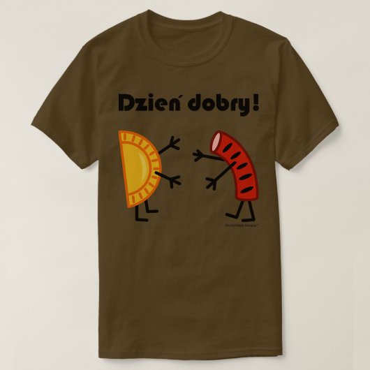 Friendly Polish Foods Pierogi und Kielbasa Dzien D T-Shirt (Design vorne)