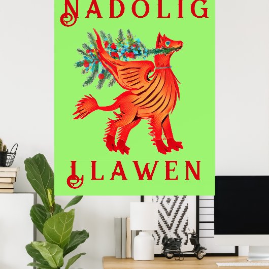 Friendly Red Dragon oder Griffon, fügen Sie Ihren Poster (Heimbüro)