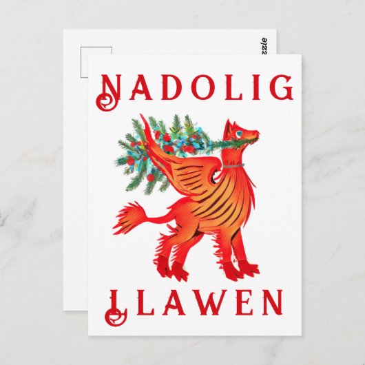 Friendly Red Dragon oder Griffon, fügen Sie Ihren  Postkarte (Vorne/Hinten)