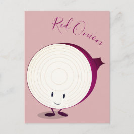 Friendly Red Onion Cartoon Character | Postkarte