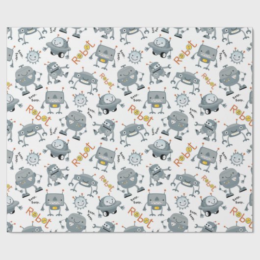 Friendly Robot Geschenkpapier (Flach)