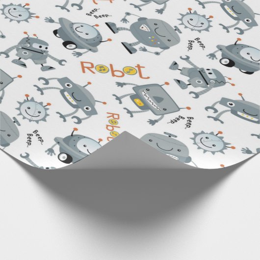 Friendly Robot Geschenkpapier (Ecke)