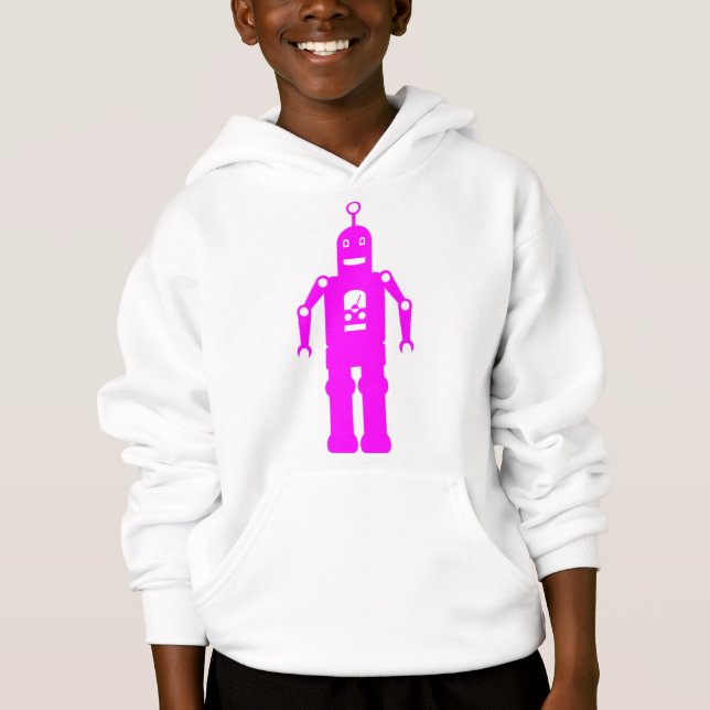 Friendly Robot - Magenta Hoodie (Vorderseite)