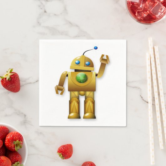Friendly Robot Paper Napkins Serviette (Beispiel)