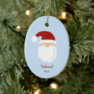 Friendly Santa Claus Gesicht Personalisierten Weih Keramik Ornament