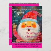 Friendly Santa Claus Happy Christmas Party Einladung (Vorne/Hinten)