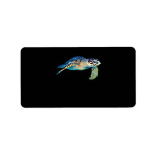 Friendly Sea Turtle Foto Unterwasser Adressaufkleber