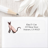 Friendly Siamese Cat Label (Insitu)