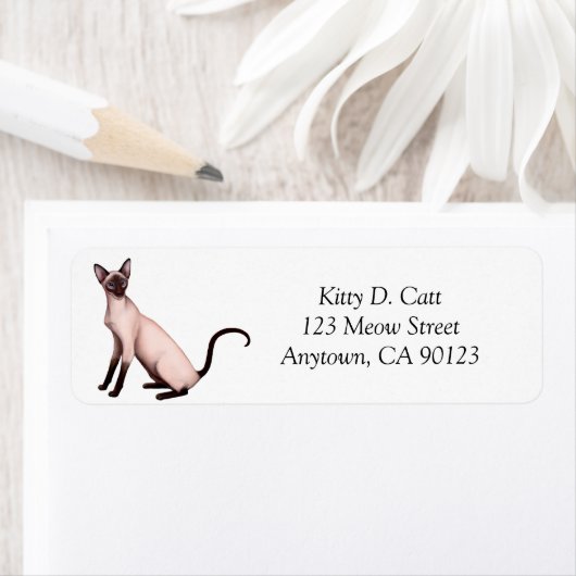 Friendly Siamese Cat Label (Insitu)