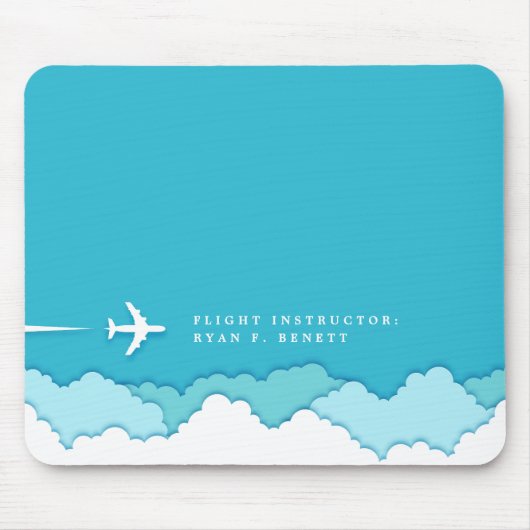 Friendly Skies | Fluglehrer | Individuelle Name Mousepad (Vorne)