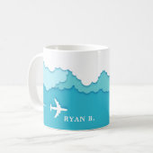 Friendly Skies | Individuelle Name der Luftfahrtin Kaffeetasse (Vorderseite Links)