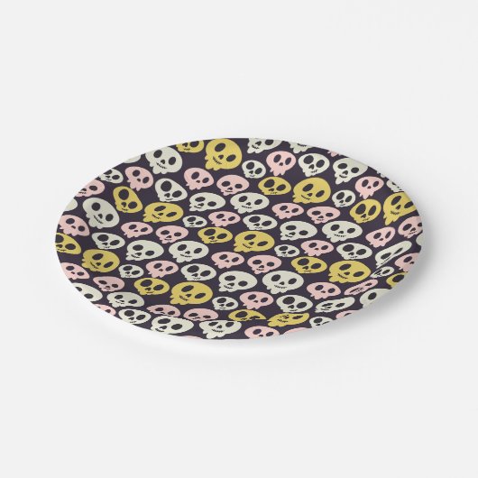 Friendly Skulls Paper Plate Pappteller (Schrägansicht)