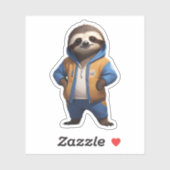 Friendly Sloth Illustration Aufkleber (Blatt)