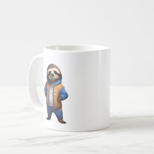 Friendly Sloth Illustration Kaffeetasse (Vorderseite Links)