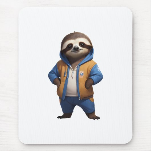 Friendly Sloth Illustration Mousepad (Vorne)