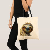 Friendly Sloth Tote Bag Ölgemälde Tragetasche (Vorderseite (Produkt))