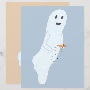 Friendly Snacking Ghost Halloween Scrapbook Paper