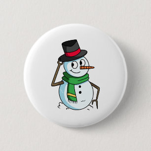 Friendly Snowman Button