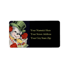 Friendly Snowman Vintag Address Label Adressaufkleber