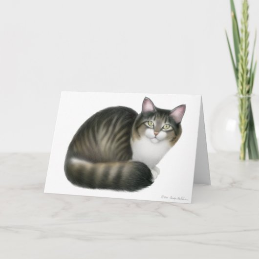 Friendly Tabby Cat Card Karte (Vorderseite)