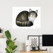 Friendly Tabby Cat Print Poster (Heimbüro)