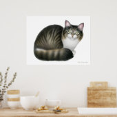 Friendly Tabby Cat Print Poster (Küche)