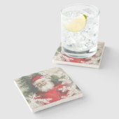 Friendly Vintag Weihnachten Steinuntersetzer (Seitenansicht)