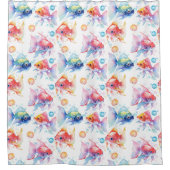 Friendly Watercolor Goldfish Duschvorhang (Vorderseite)