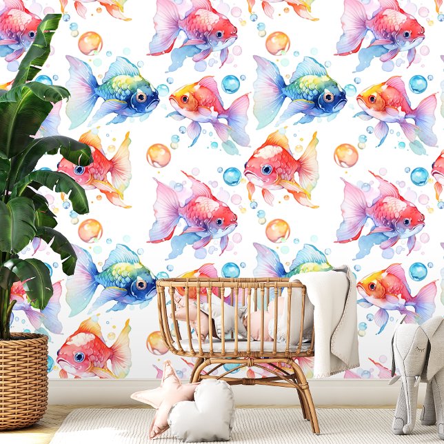 Friendly Watercolor Goldfish Tapete (Von Creator hochgeladen)