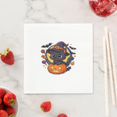 Friendly Witch Hat Cat Niedlich Pastel Kawaii Hall Serviette (Beispiel)