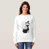 Friendly Witch Stirring Magic Cauldron Sweatshirt (Vorne ganz)
